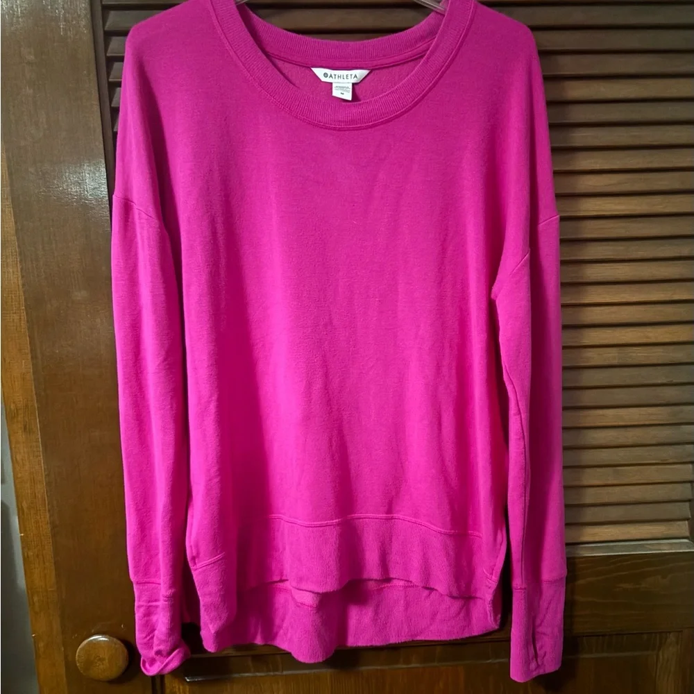 Athleta vibrant pink coaster luxe recover sweatshirt - Picture 3 of 11